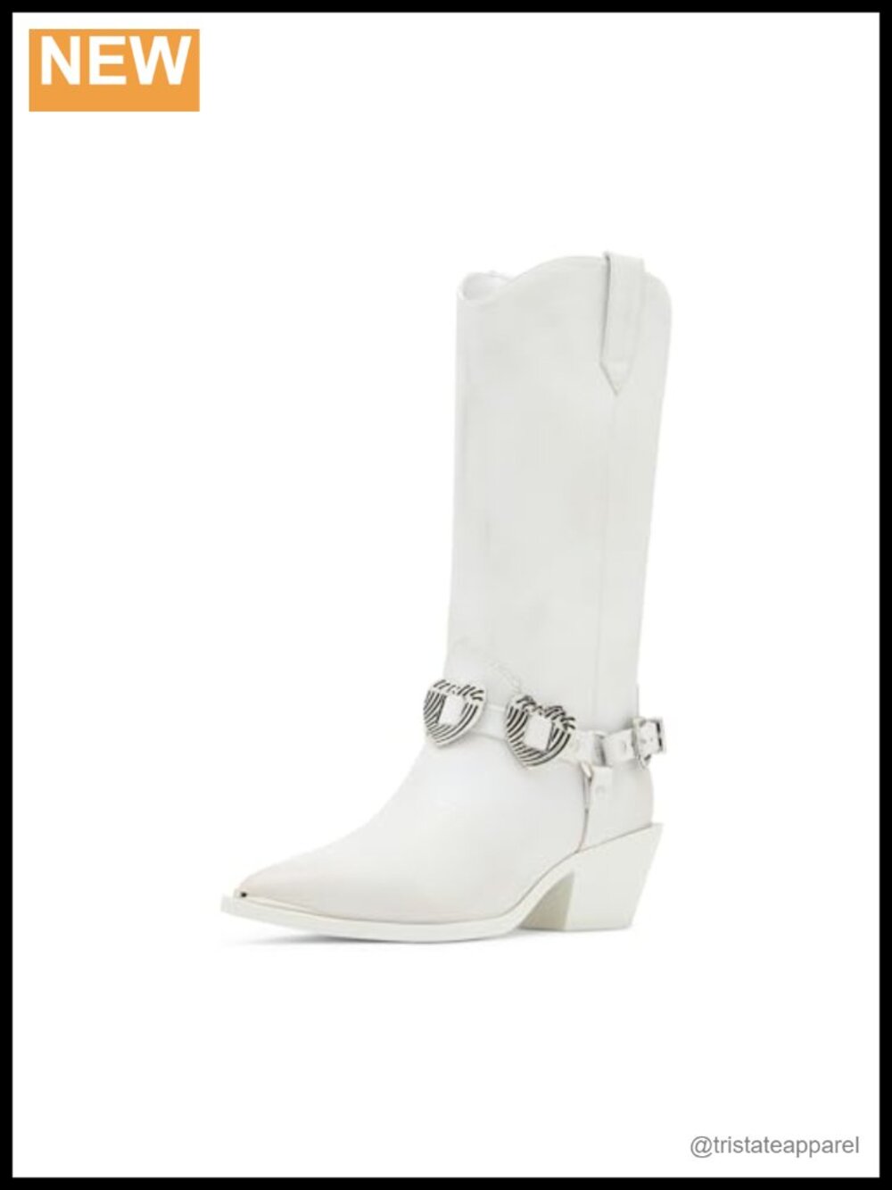 Madden Girl Sweethart Western Boot Snip Toe Block Heel Mid-Calf with Heart